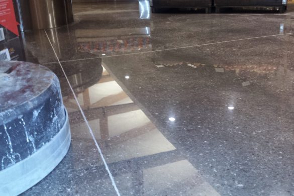 Concrete floor segment polishing