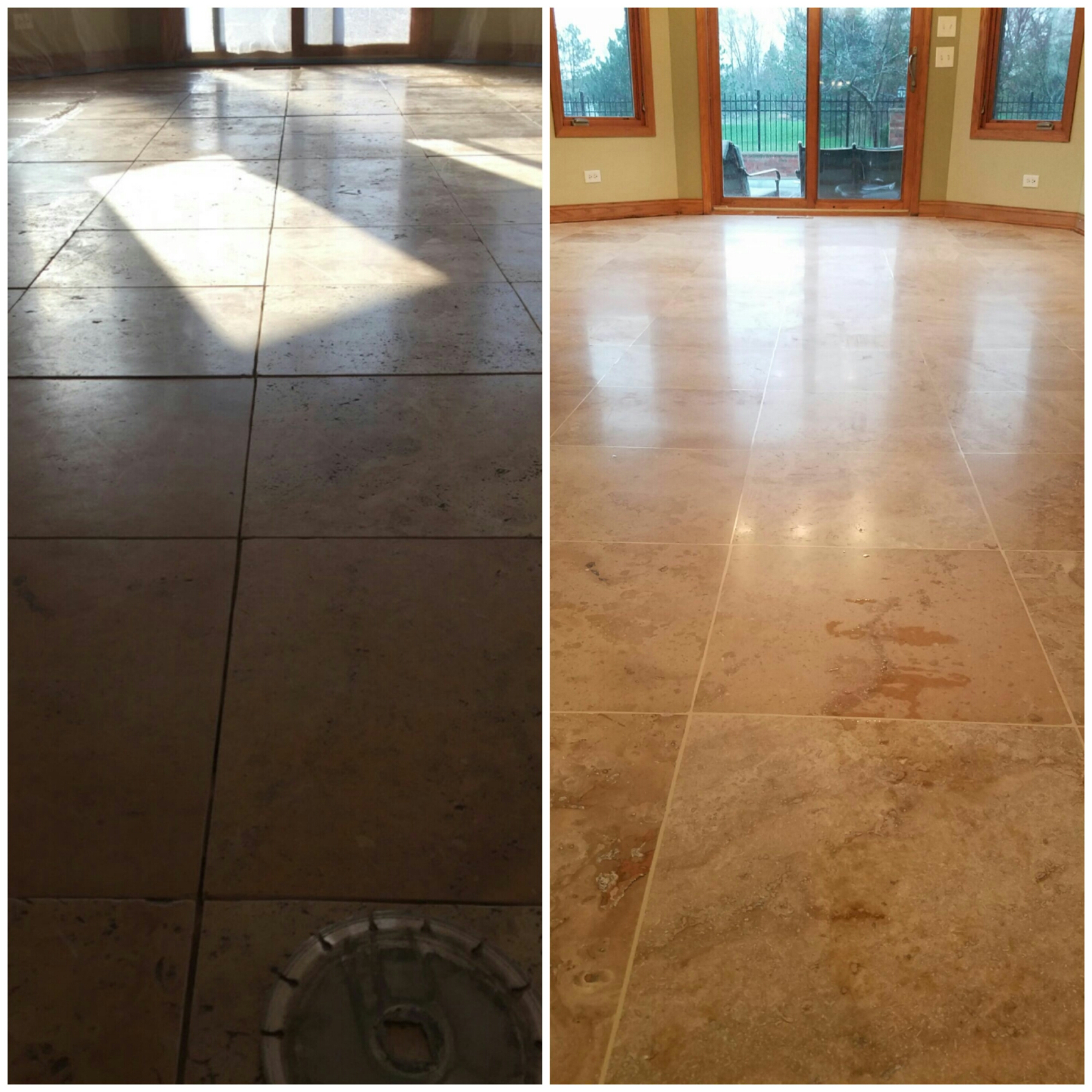 Travertine floor restoration Pinnacle Stone Care