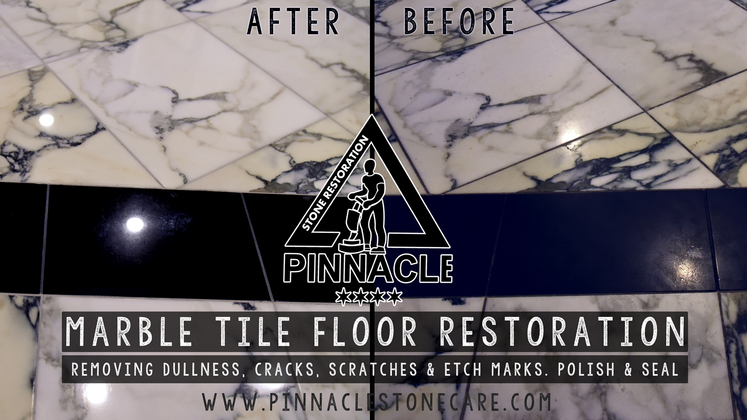 Marble Tile Floor Restoration (Marble tile polishing, removing dullness, scratches, etch marks)