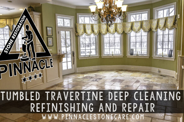 Tumbled Travertine floor deep cleaning, refinishing, and repair Repair