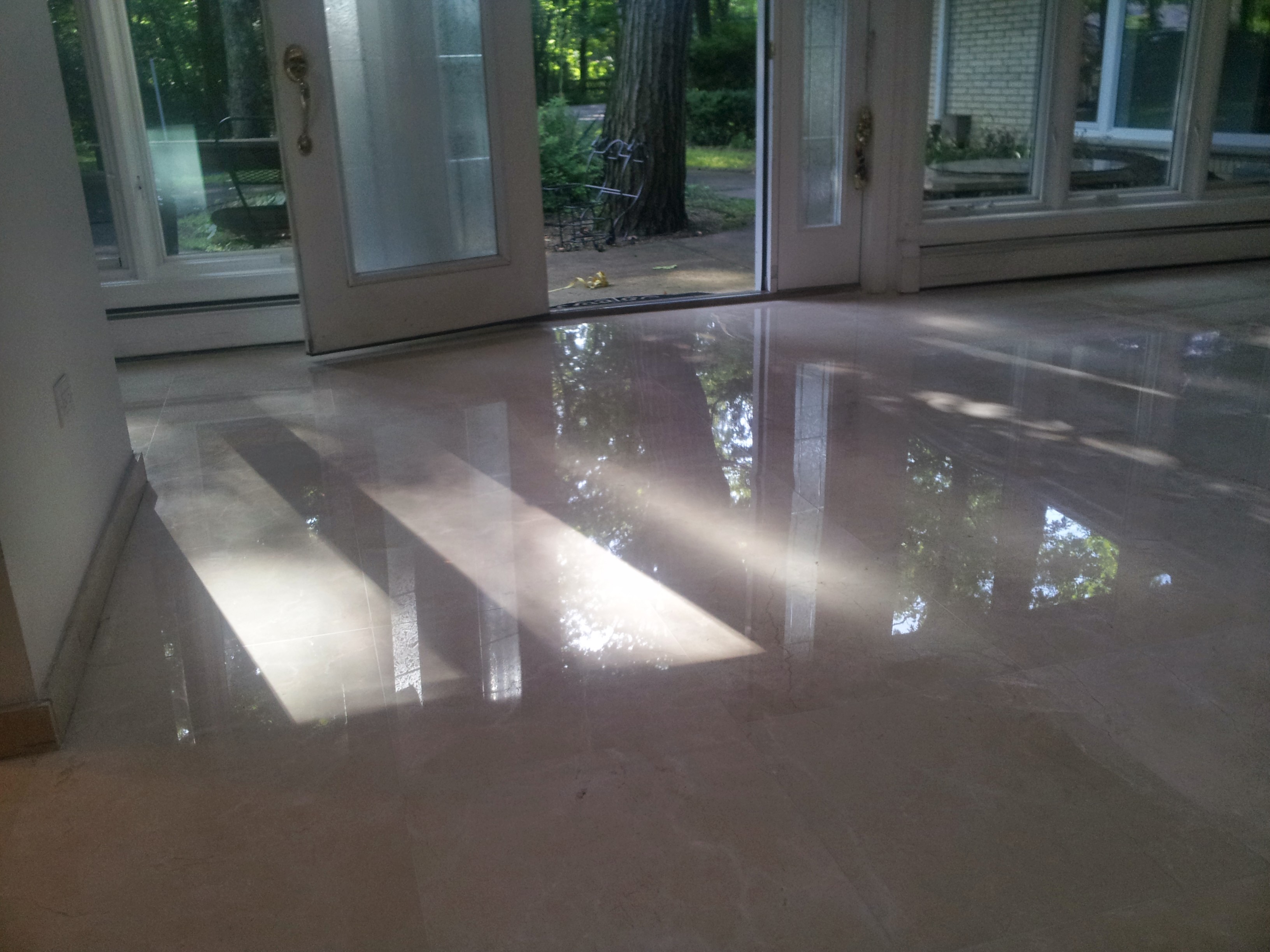 Crema Marfil floor restoration