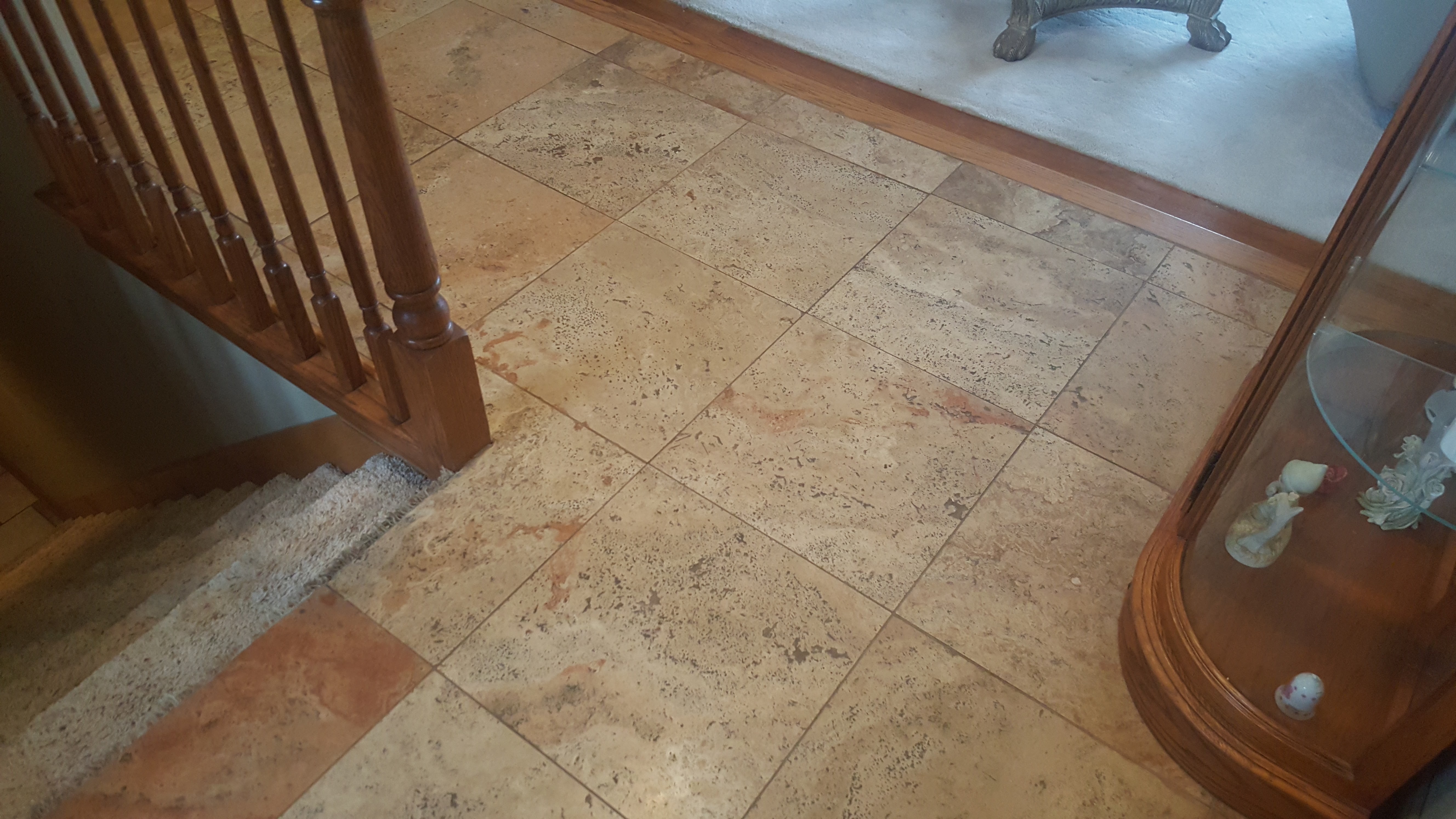 Travertine floor restoration in Lemont