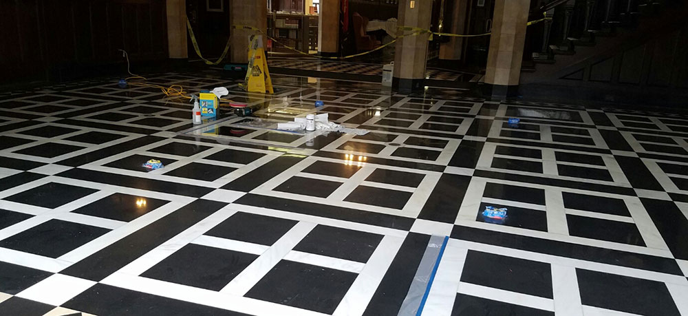 Restoration of Marble Lobby Floor in Chicago’s Historical Mansion