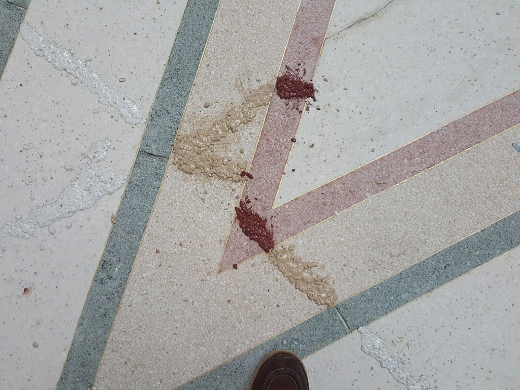 repair of terrazzo floor holes and cracks