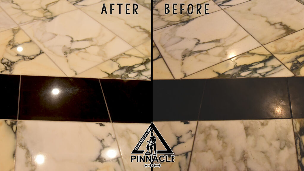 Marble tile floor restoration