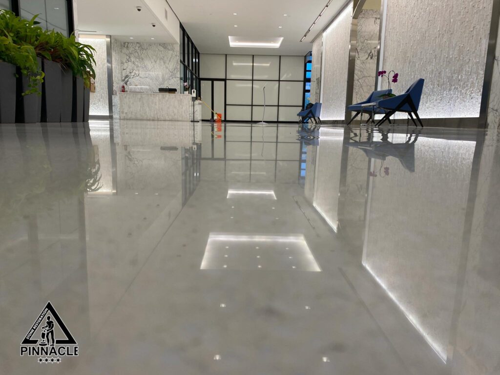 terrazzo refinishing mechanically polished terrazzo result