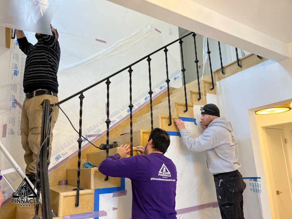 terrazzo stairs restoration